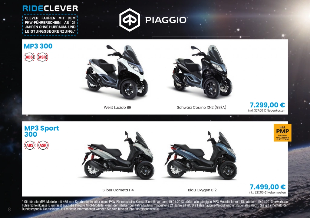 Neue Piaggio Motorroller Preisliste & Farben ab Januar 2024
