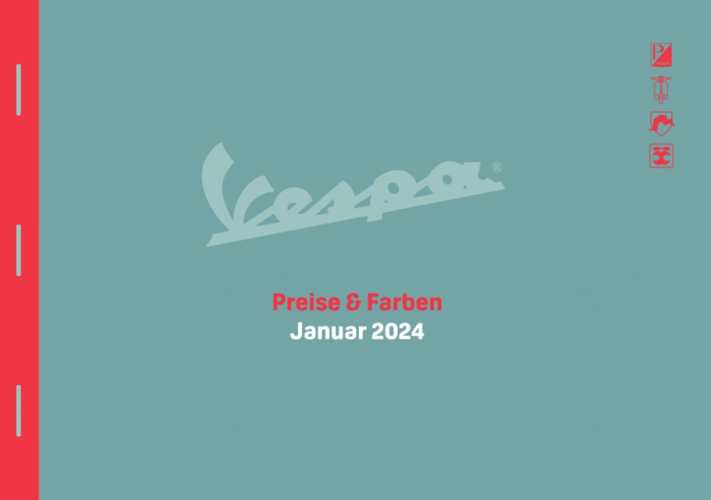 Neue Vespa Motorroller Preisliste & Farben ab Januar 2024