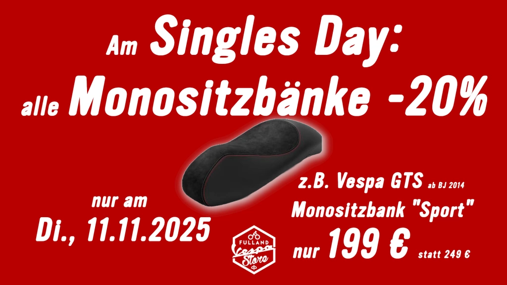 Am Singles Day: Monositzbänke -20%