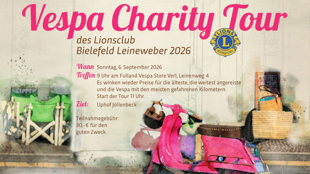 Vespa Charity Tour 2026 am Sonntag, 06.09. Vespa Charity Tour 2026 am Sonntag, 06.09.