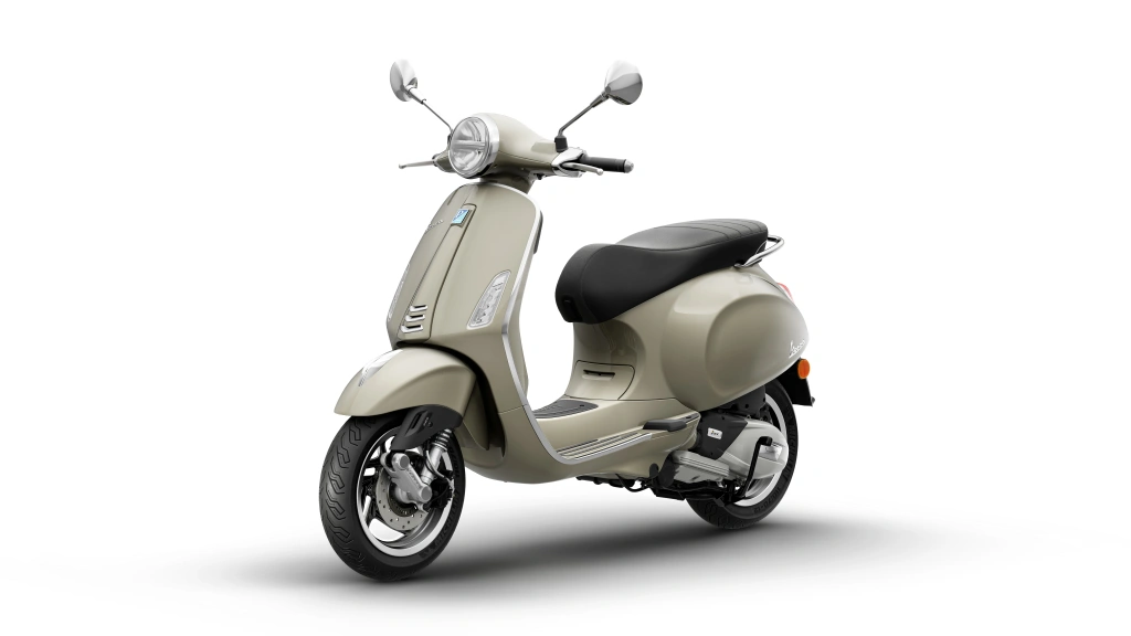 Vespa Primavera 150 Beige Avvolgente  Vorne links
