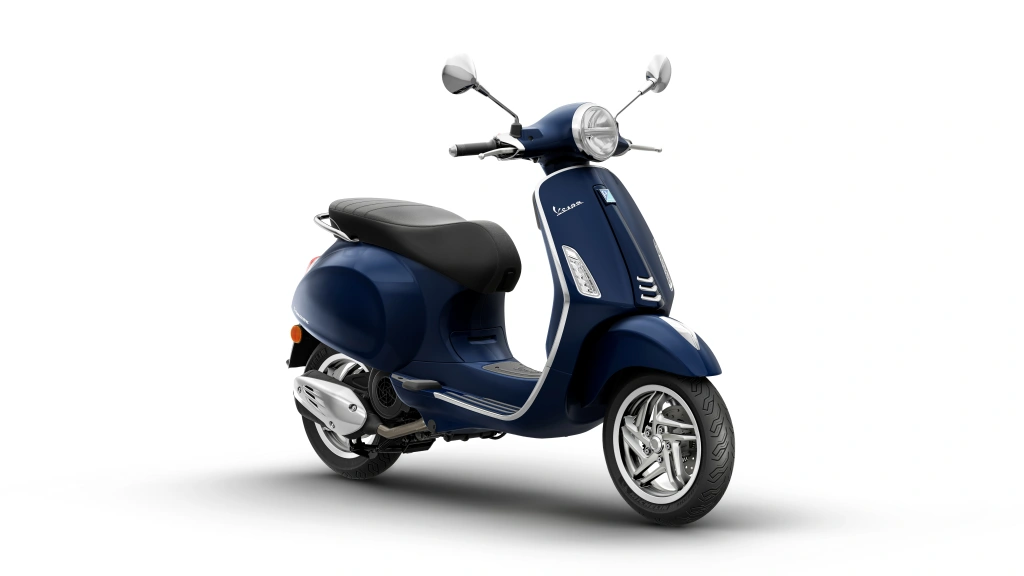 Vespa Primavera 150 Blau Energico Vorne rechts