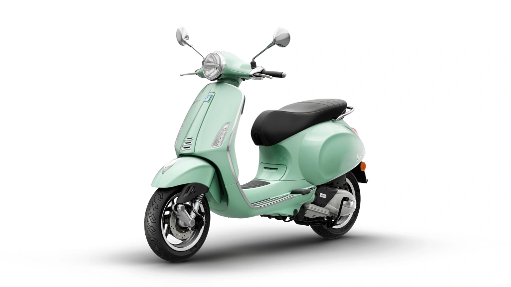 Vespa Primavera 150 Grün Amabile Vorne links