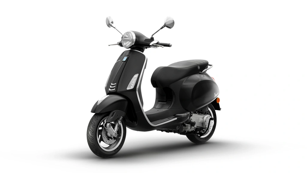 Vespa Primavera 50 Schwarz Convinto Vorne links