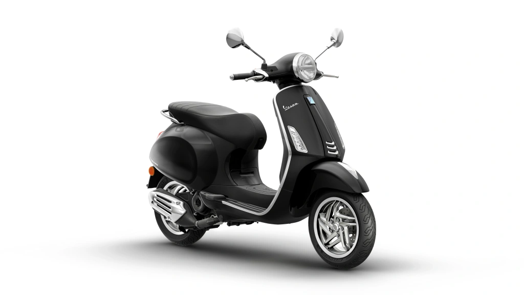 Vespa Primavera 50 Schwarz Convinto Vorne rechts