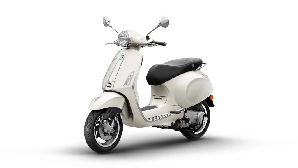 Vespa Primavera 50 Weiss Innocente Vorne links