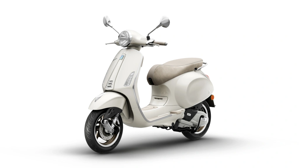 Vespa Primavera S 125 Weiss Innocente Vorne links