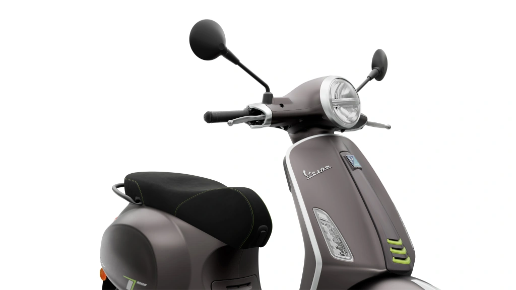 Vespa Primavera Tech 125 Grau Ottimista matt Detail Vorne rechts