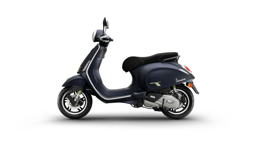 Vespa Primavera Tech 150 Blau Energico Seite links