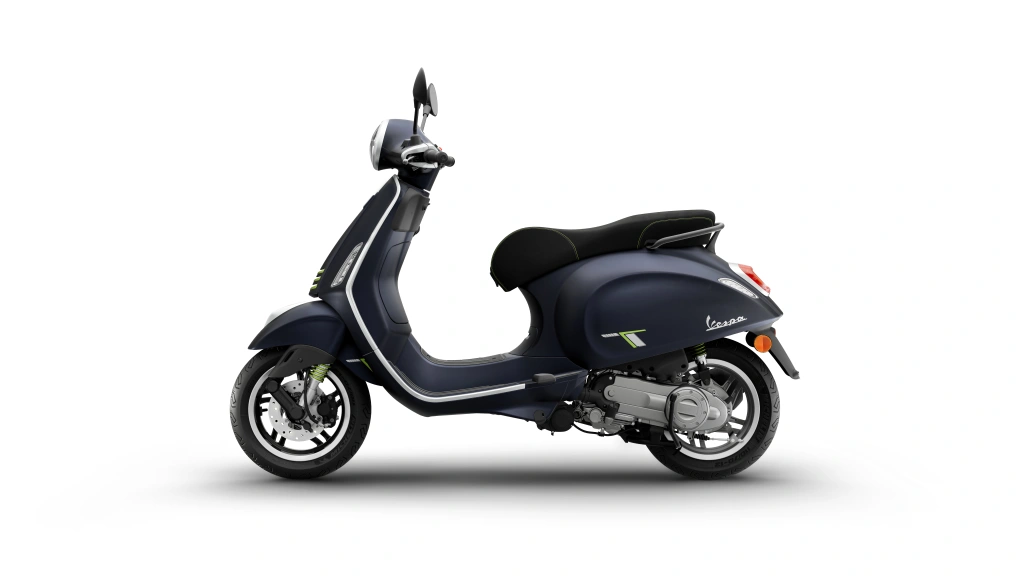 Vespa Primavera Tech 50 Blau Energico matt Seite links