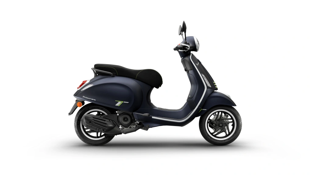 Vespa Primavera Tech 50 Blau Energico matt Seite rechts