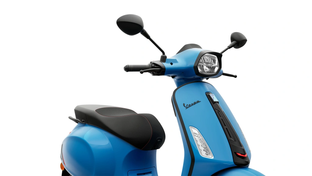 Vespa Sprint S 150 Blau Eclettico Detail Vorne rechts