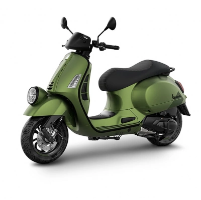 Vespa GTV 310 im MY2026 in neuer Farbe Grün Ribelle matt