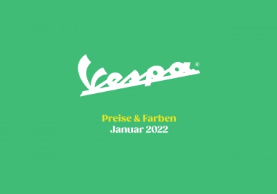 Neue Vespa Preisliste & Farben Januar 2022 & Vespa Katalog
