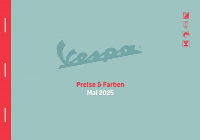Vespa Preisliste Mai 2025 - Vespa Preise & Farben 05/25
