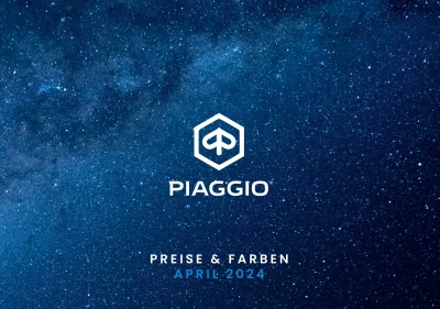 Neue Piaggio Motorroller Preisliste & Farben ab April 2024