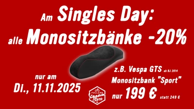 Am Singles Day: Monositzbänke -20%