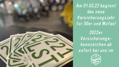 Versicherungskennzeichen 2022 für 50er und Mofa